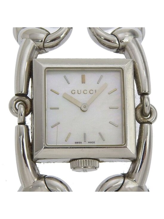 Gucci Signoria 116.3 Stainless Steel Quartz Analog Display White Shell